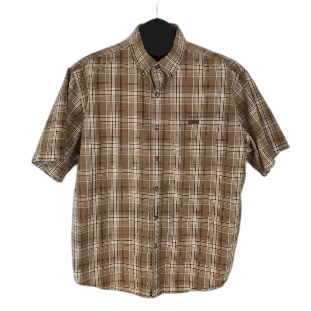 Carhartt Button Down Shirt Men's XL Plaid Short Sleeve 100% Cotton Casual